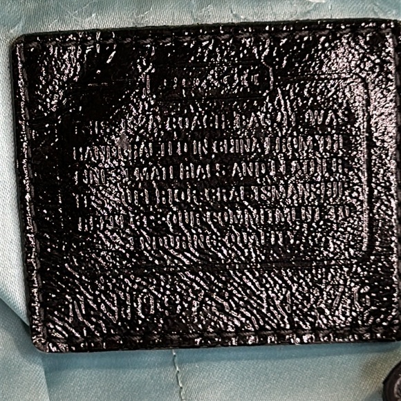 COACH LEATHERWEAR BLACK NYLON WITH SILVER ACCENTS TOTE HANDBAG - Picture 7 of 16